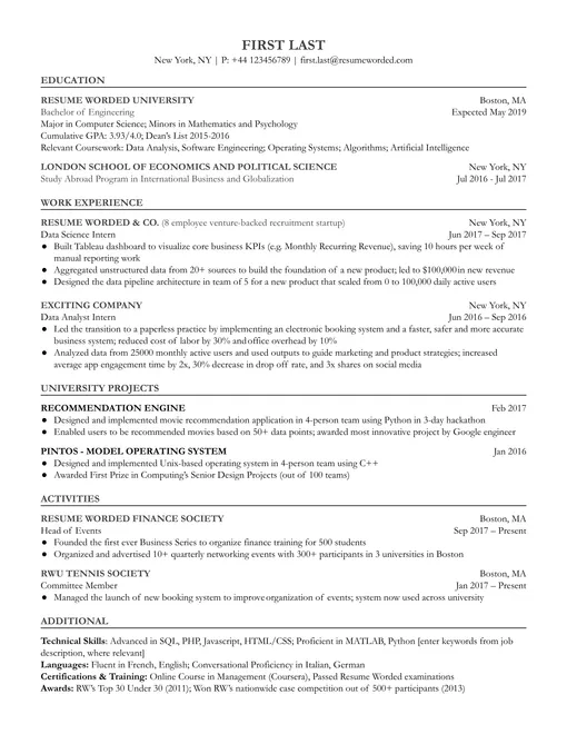 Resume Example